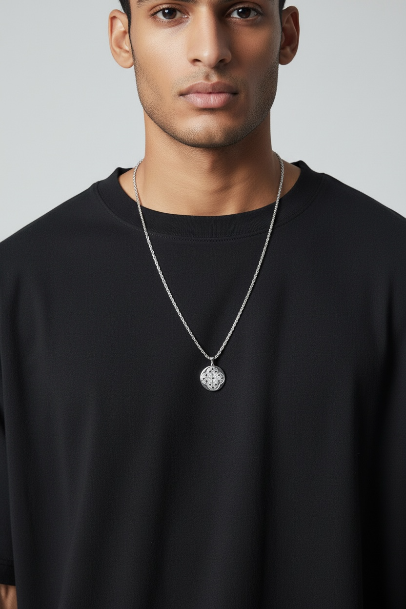 Armenian Heritage Reversible Clover Medallion Necklace – Hayr Mer Prayer Pendant (Unisex)