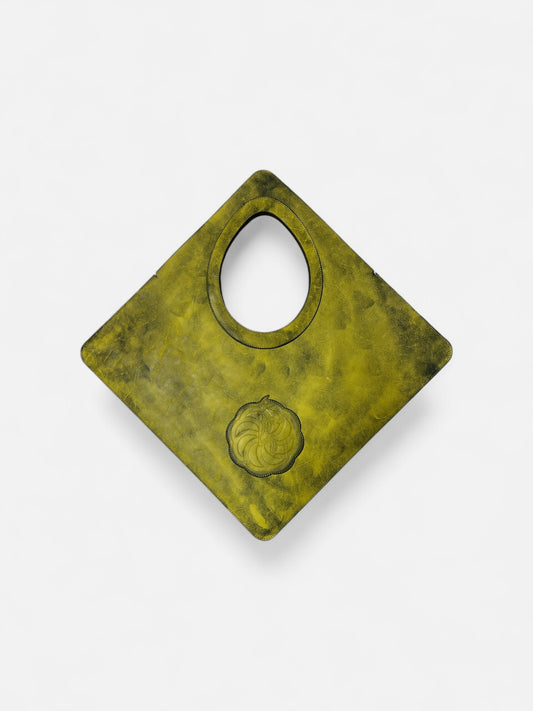 Eternity Symbol Leather Tote – Mustard Yellow
