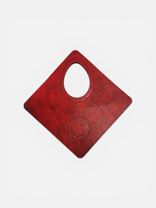 Eternity Symbol Leather Tote – Deep Red