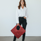 Eternity Symbol Leather Tote – Deep Red