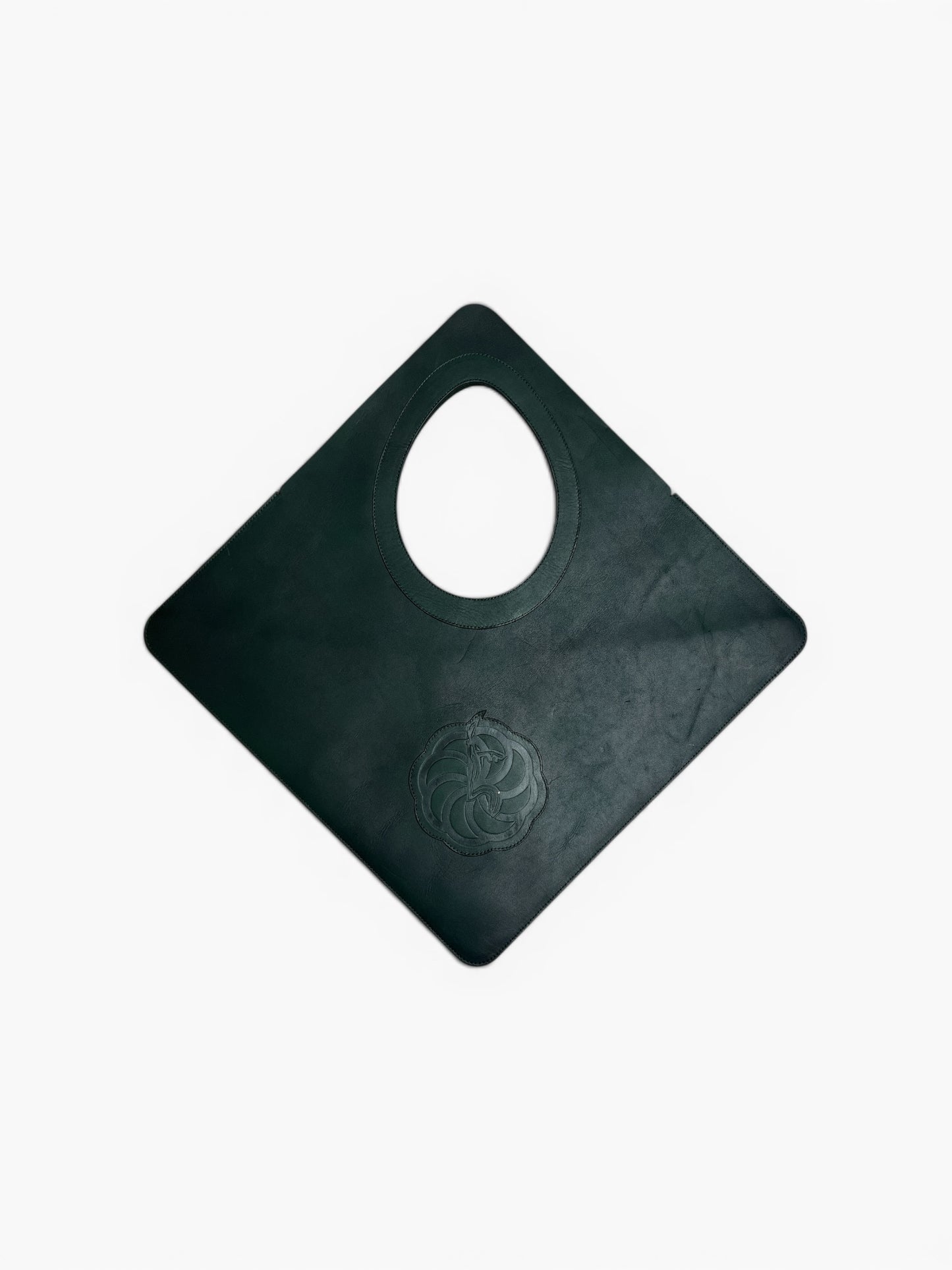 Eternity Symbol Leather Tote – Dark Green