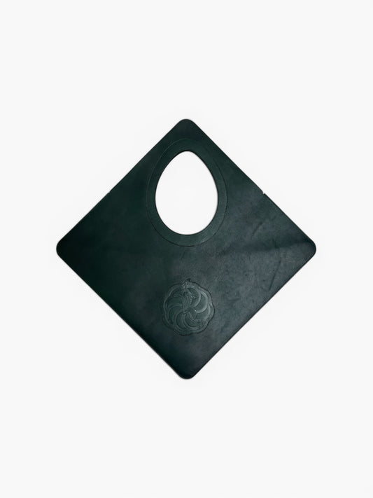 Eternity Symbol Leather Tote – Dark Green