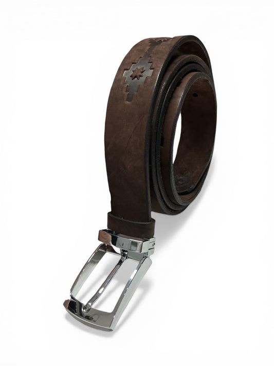 Eternity Armenian Geometric Leather Belt