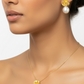 Golden Rose Pearl Drop Earrings