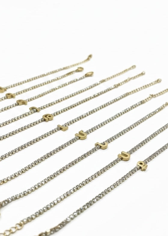 Armenian Initials Tennis Bracelets in Gold