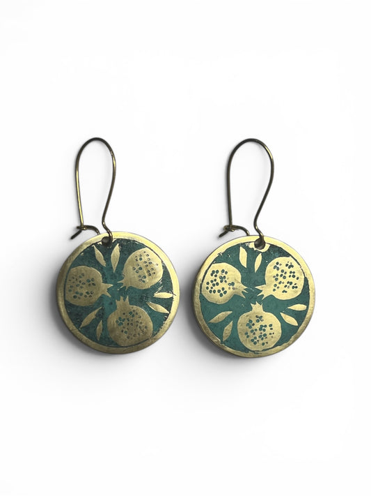 Pomegranate Earrings Circle