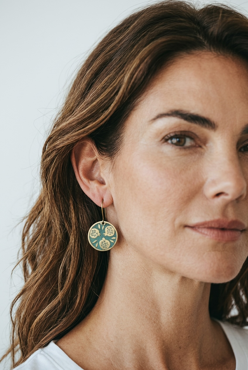 Pomegranate Earrings Circle