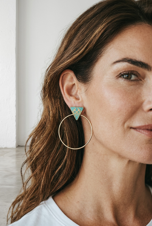 Earrings Triangle Hoop