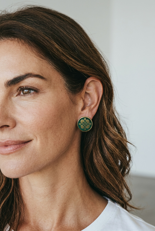 Flower Circle Earrings
