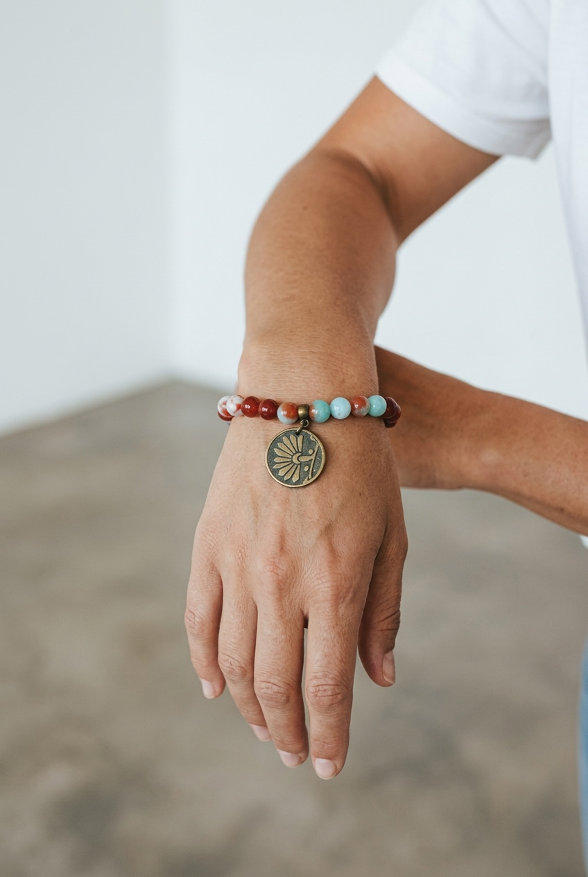 Round Charm Beaded Bracelet