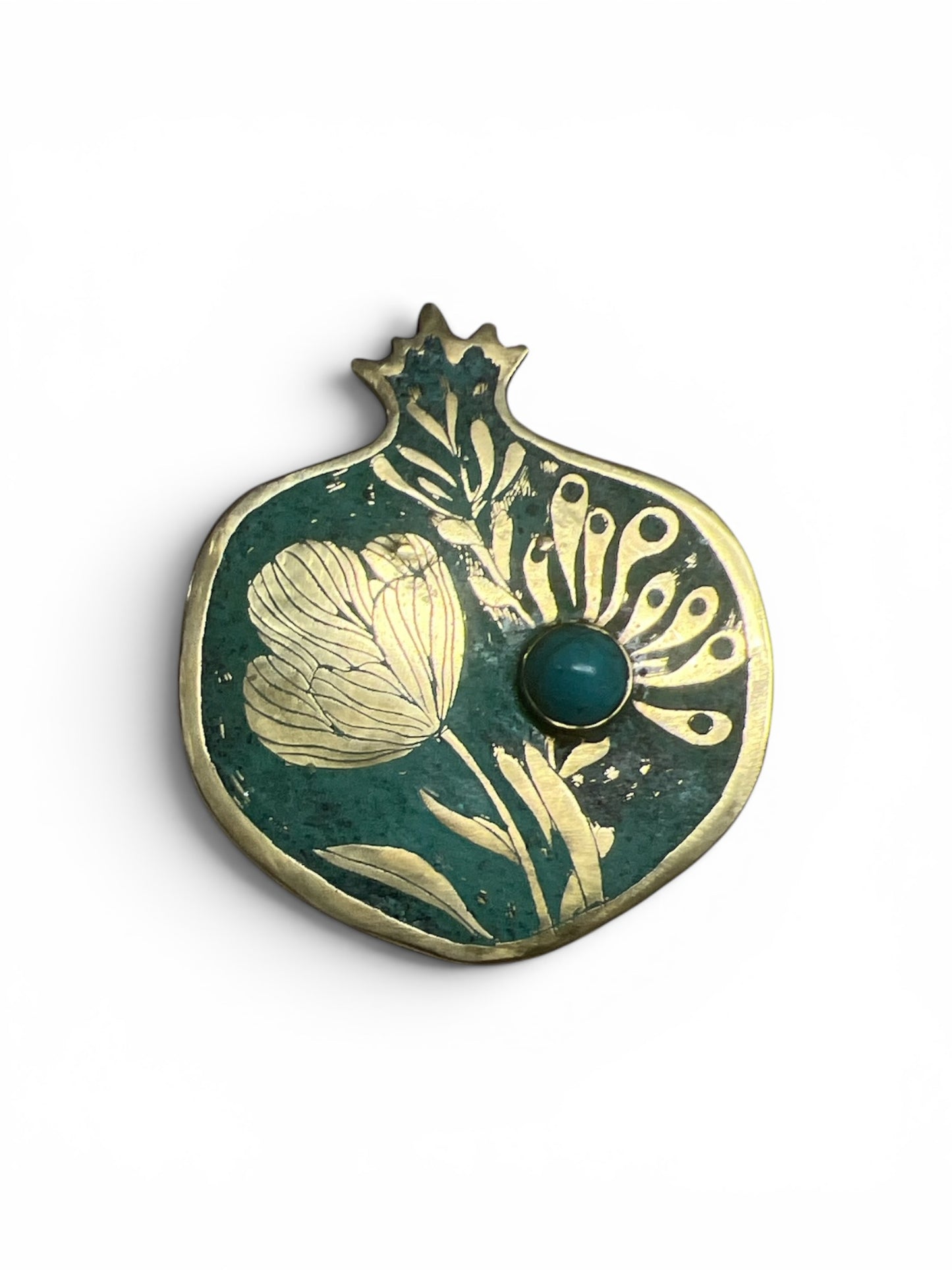 Pomegranate Brooch Turquoise