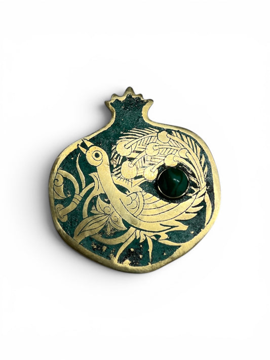 Pomegranate Brooch Green