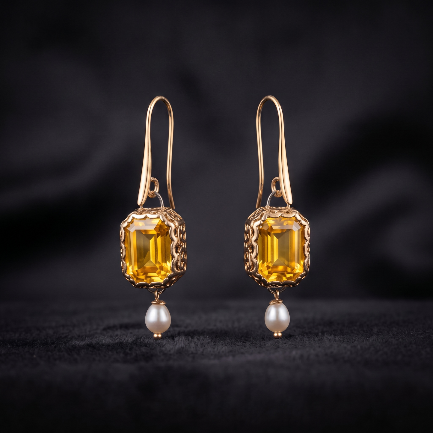 Gold Gem Earrings