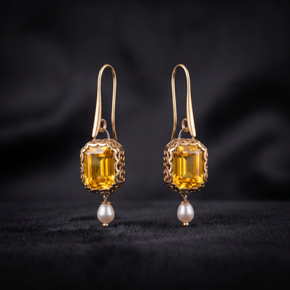 Gold Gem Earrings