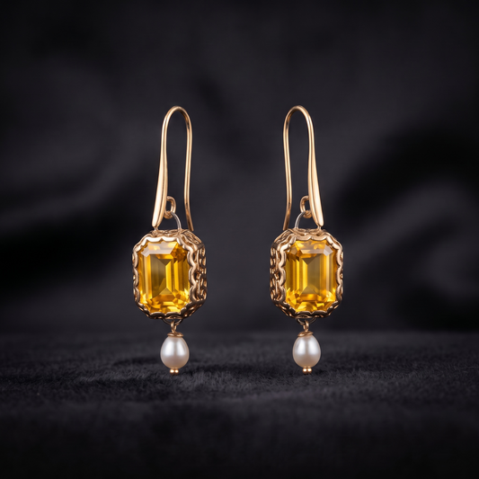 Gold Gem Earrings