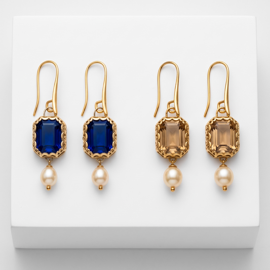 Gold Gem Earrings