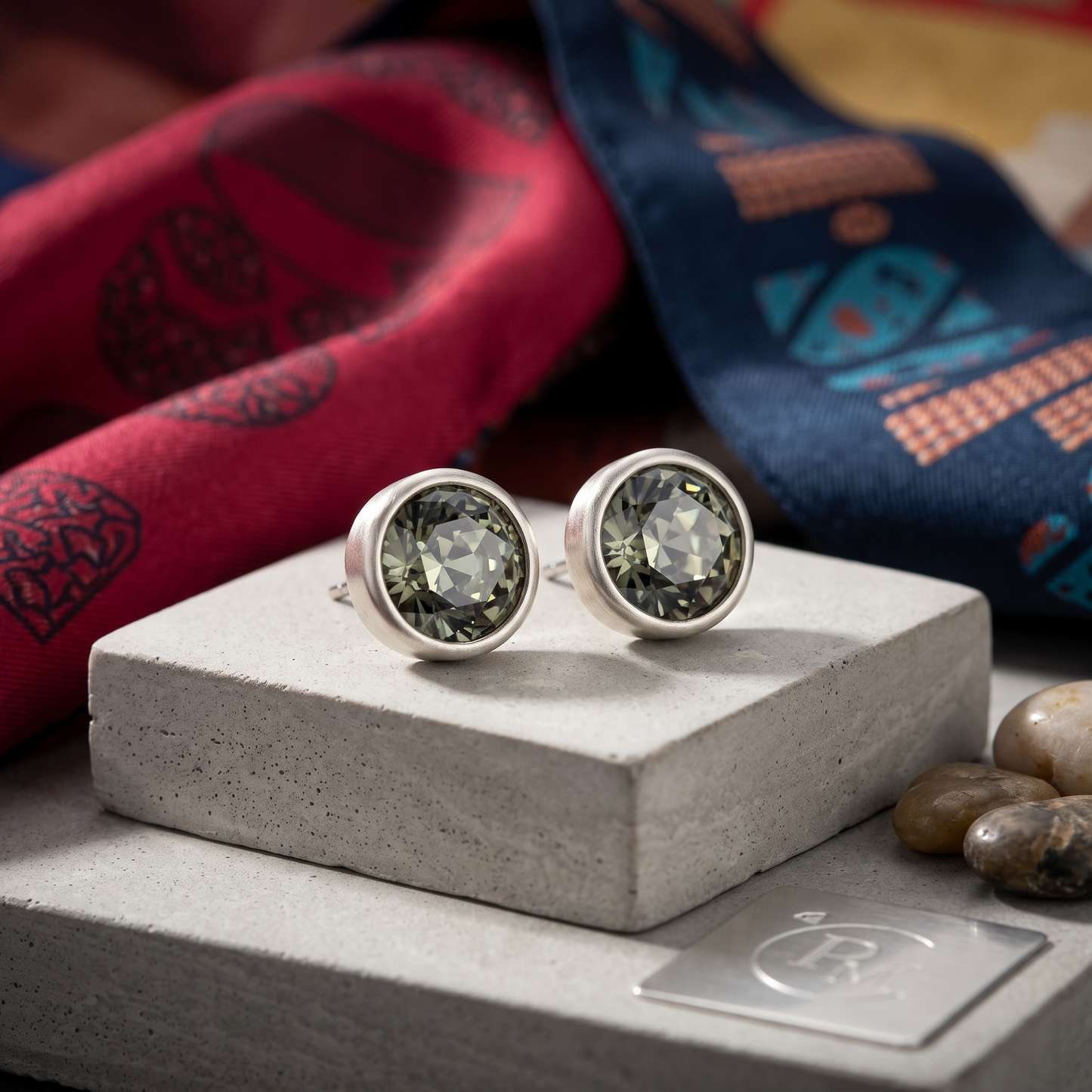 Gem stud earrings