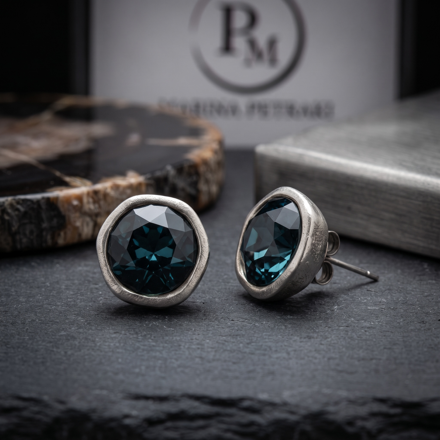 Gem stud earrings