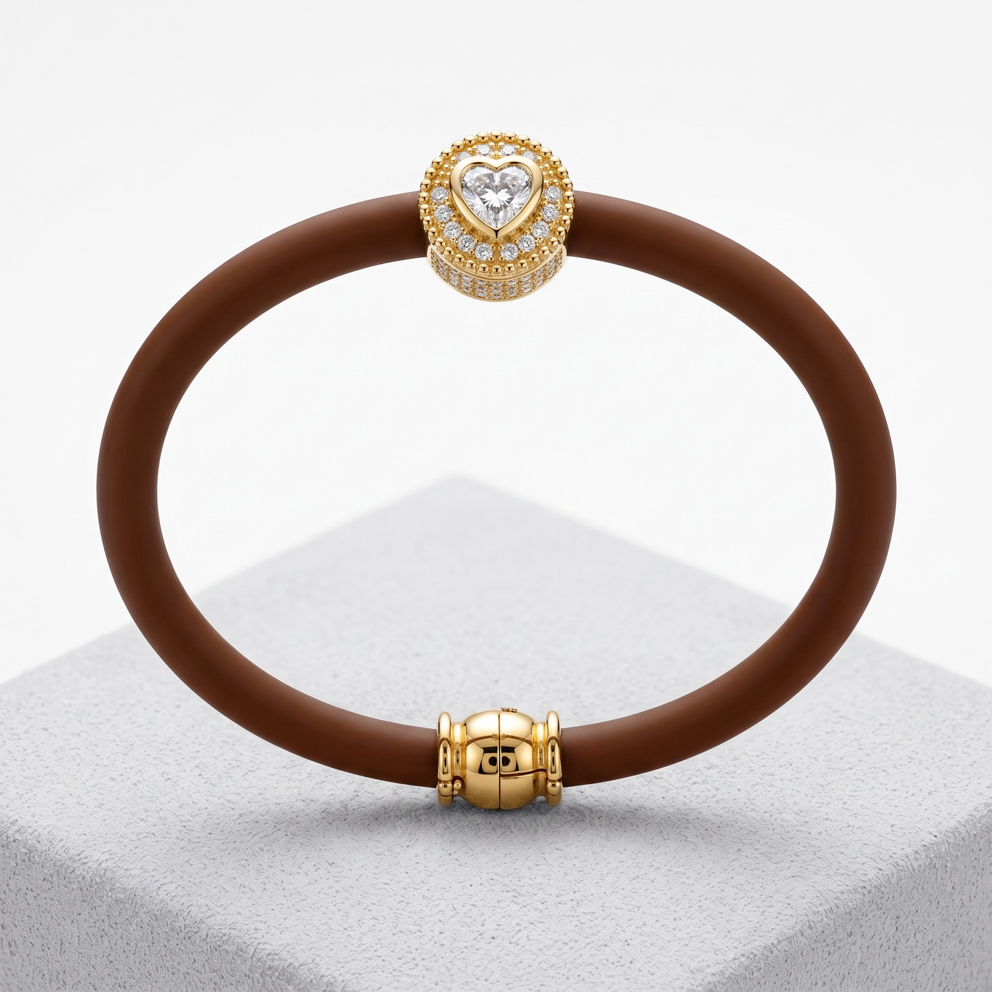 Brown heart gem bracelet