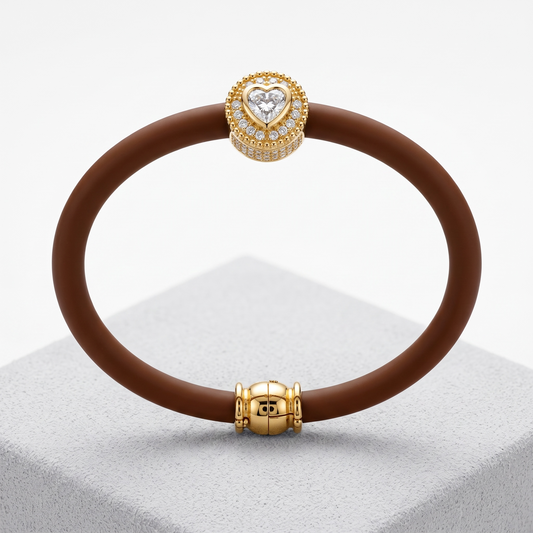 Brown heart gem bracelet