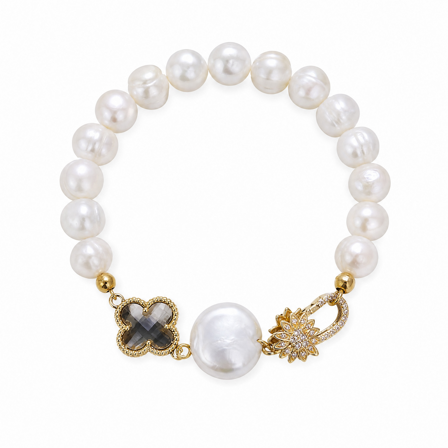 White pearl beaded bracelet