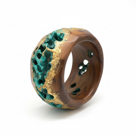 Turquoise Wood Bracelet