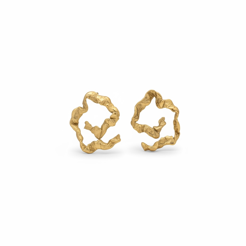 Stainless Steel Textured Earrings