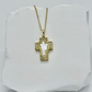 White Armenian Alphabet Cross Necklace