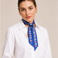 Armenian Alphabet Blue Narrow Scarf