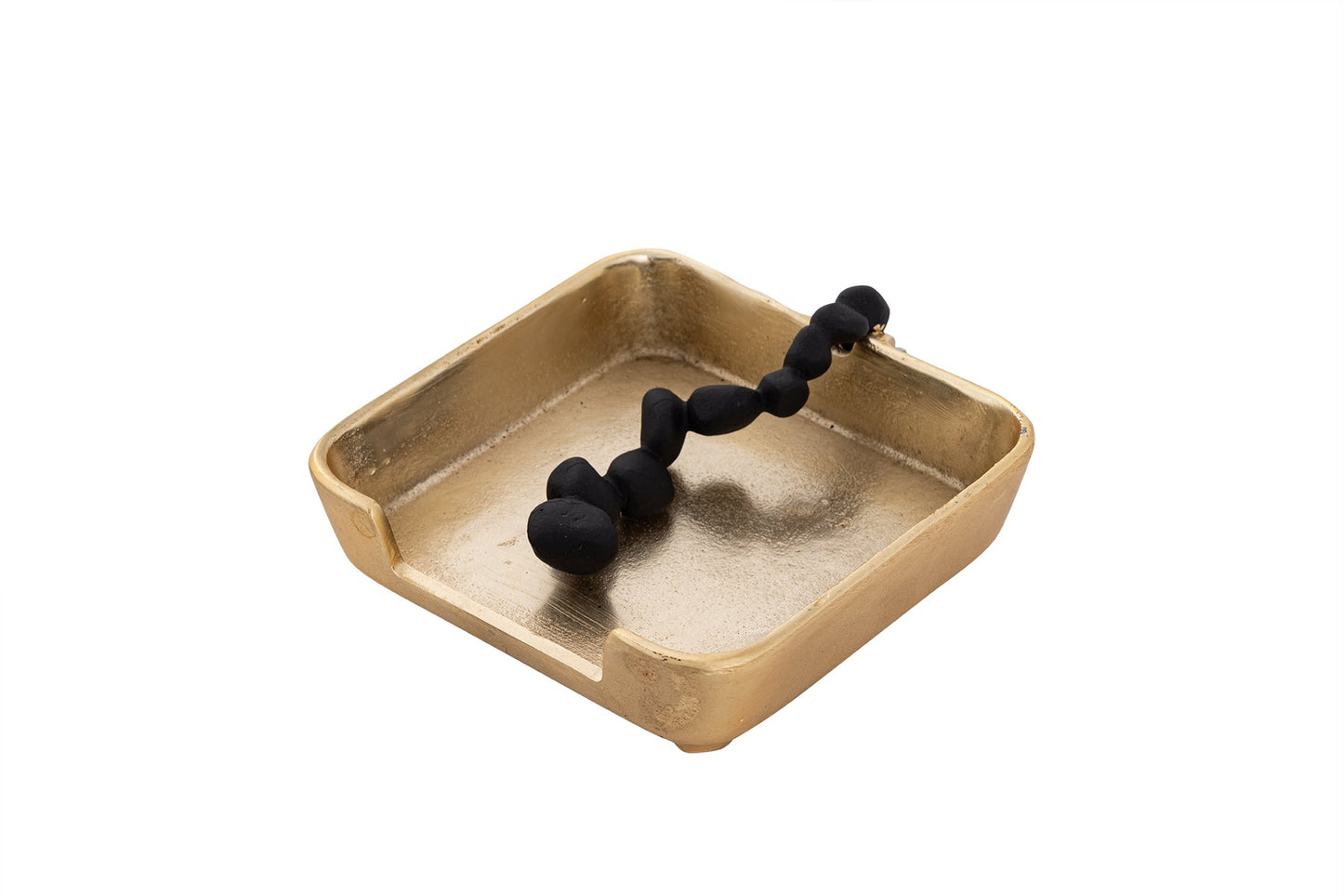 Square Napkin Holder With Black Pebble Design