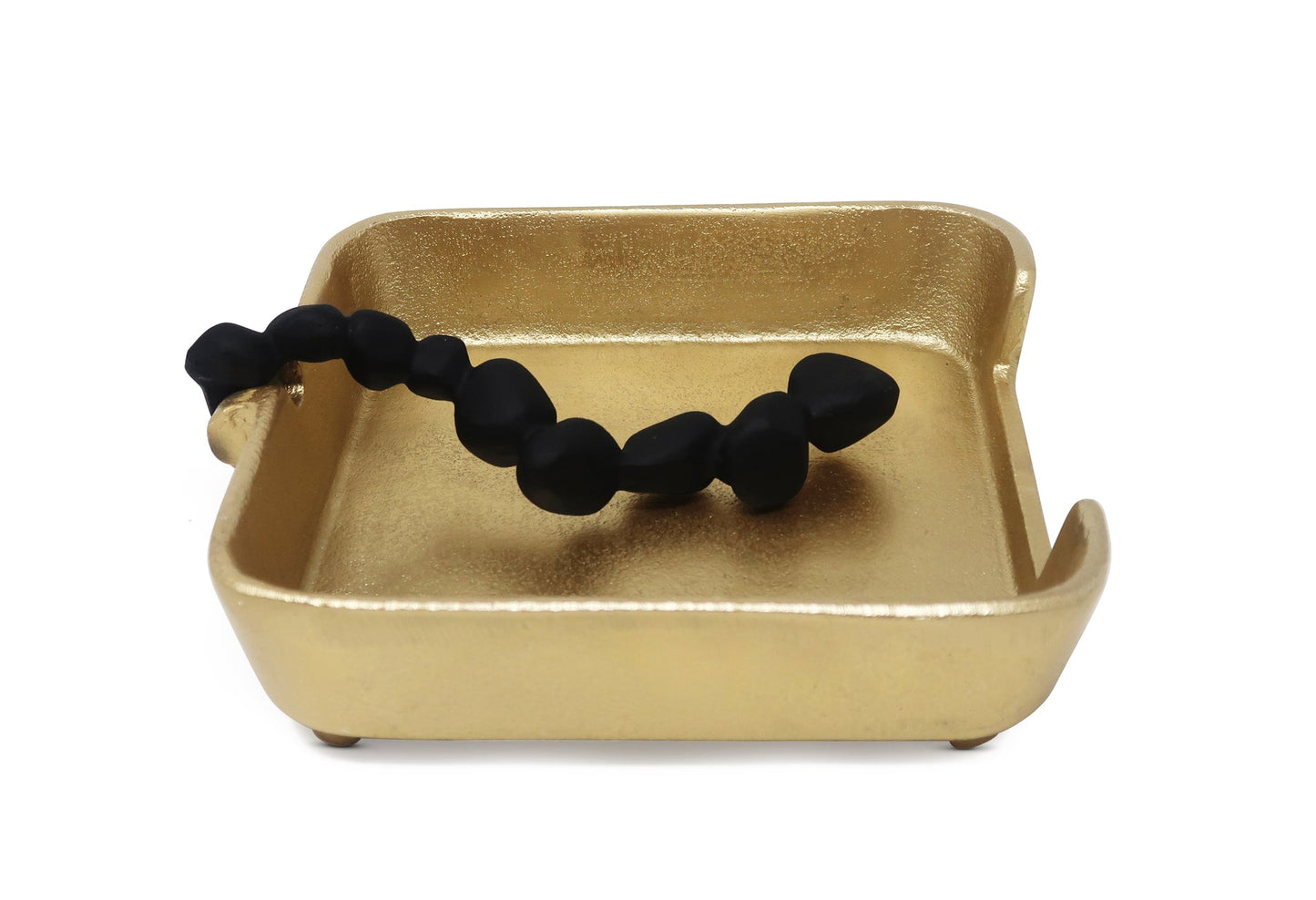 Square Napkin Holder With Black Pebble Design