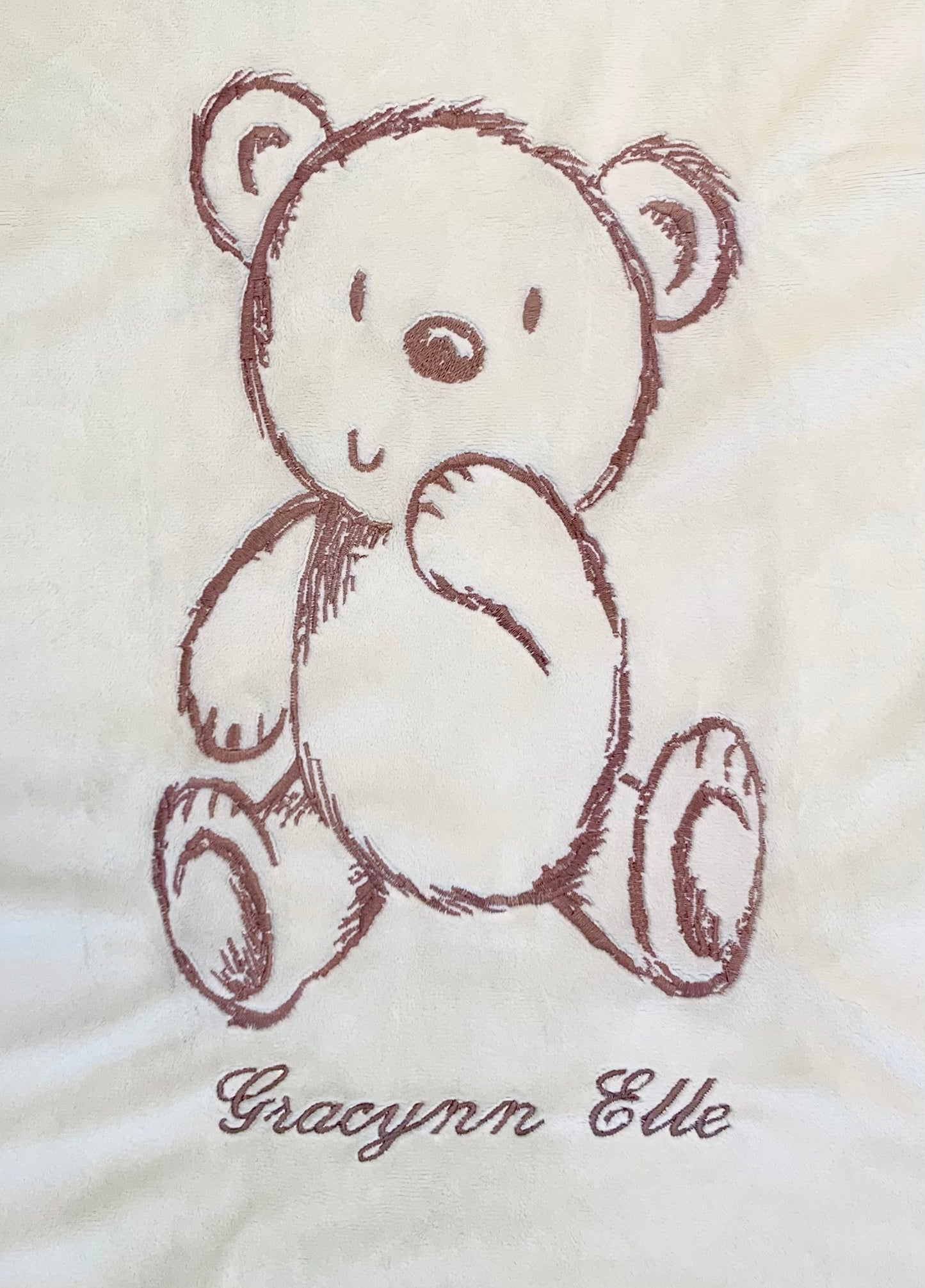 Bear Embroidered Baby Blanket for Newborn