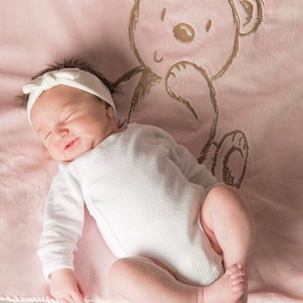 Bear Embroidered Baby Blanket for Newborn