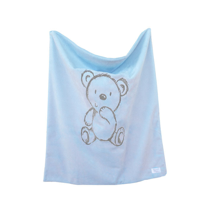 Bear Embroidered Baby Blanket for Newborn