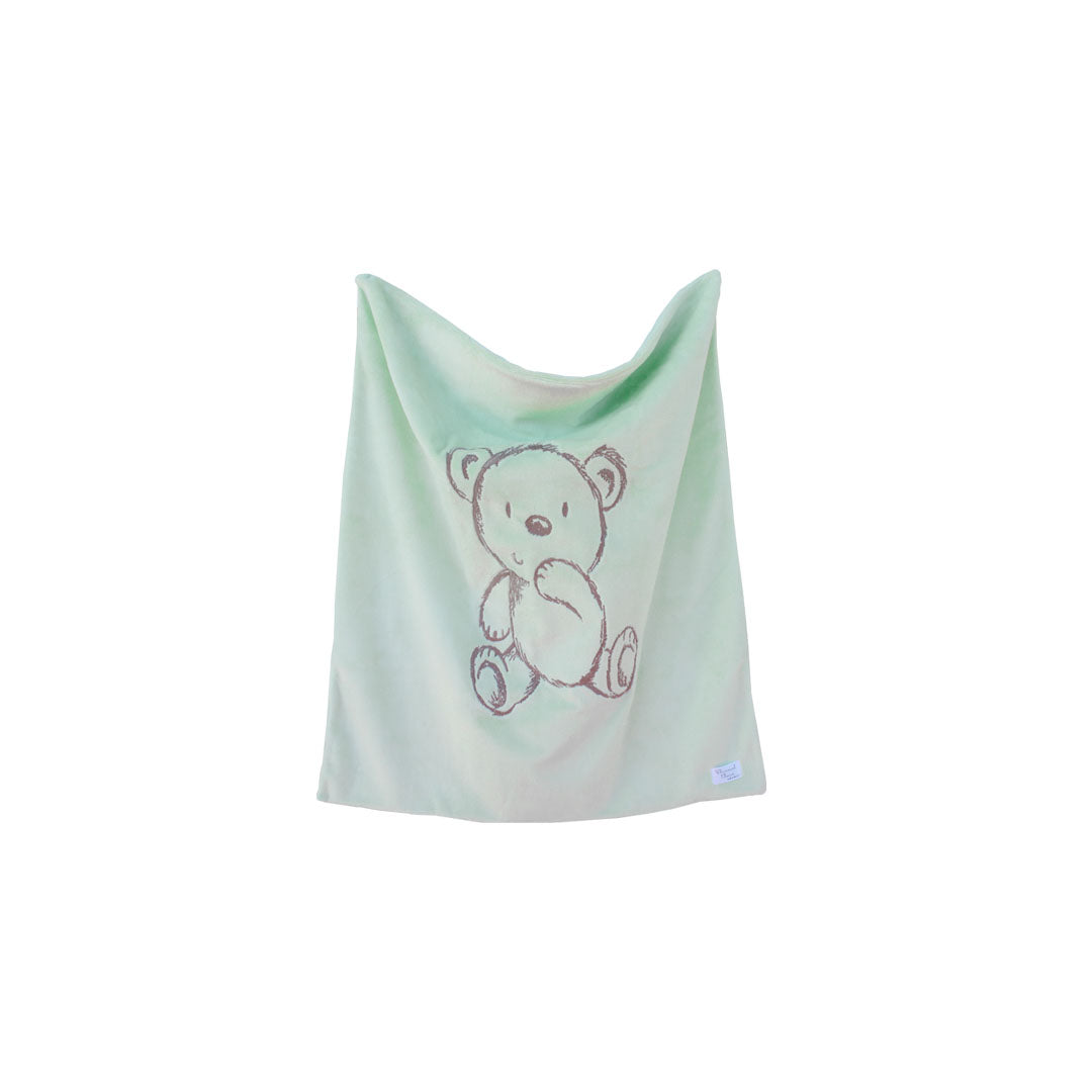 Bear Embroidered Baby Blanket for Newborn