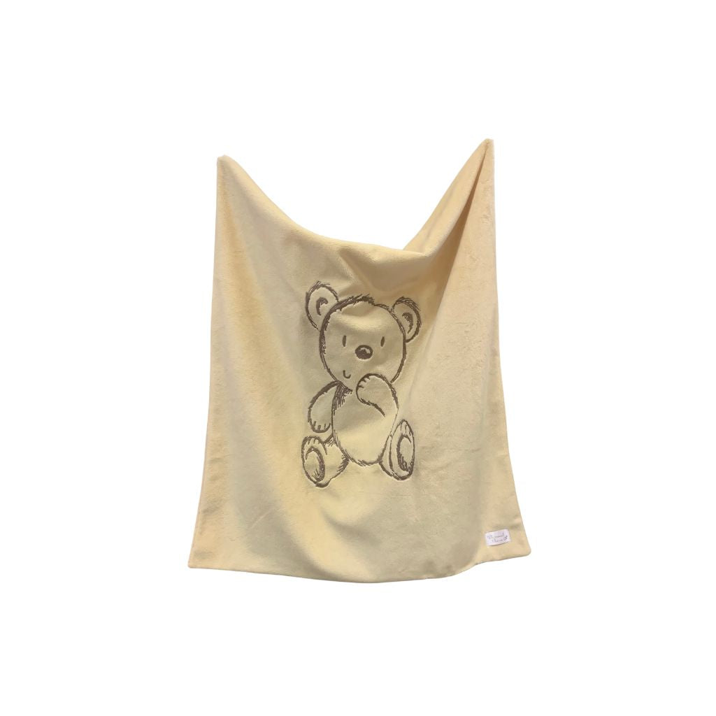 Bear Embroidered Baby Blanket for Newborn