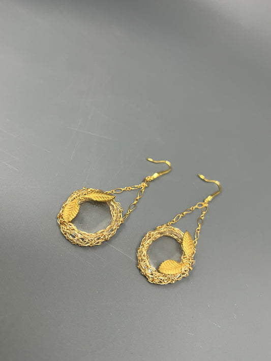 Clear Crystal Leaf Earrings