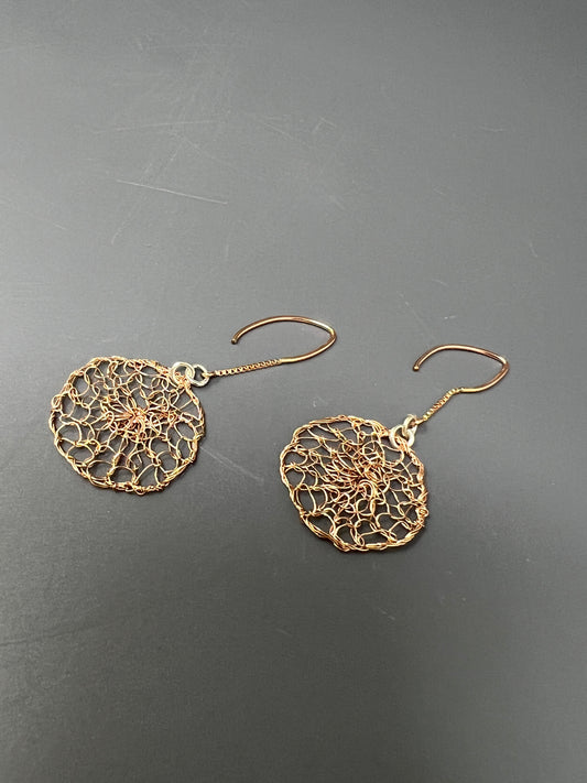 Rose Gold Woven Threader Earrings