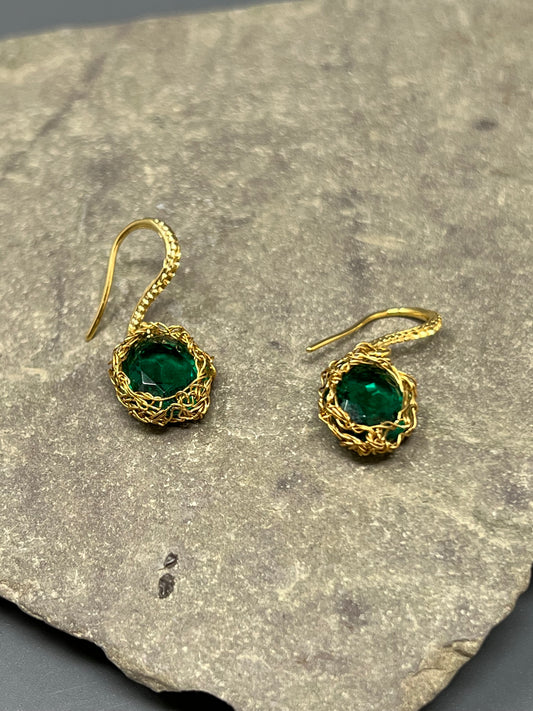 Aurora Woven Swarovski Drop Earrings