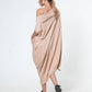 Oversize Cotton Kaftan Dress In Beige: Dark grey / L-XL-XXL