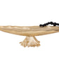 Footed Boat Dish with Black Pebble Design
