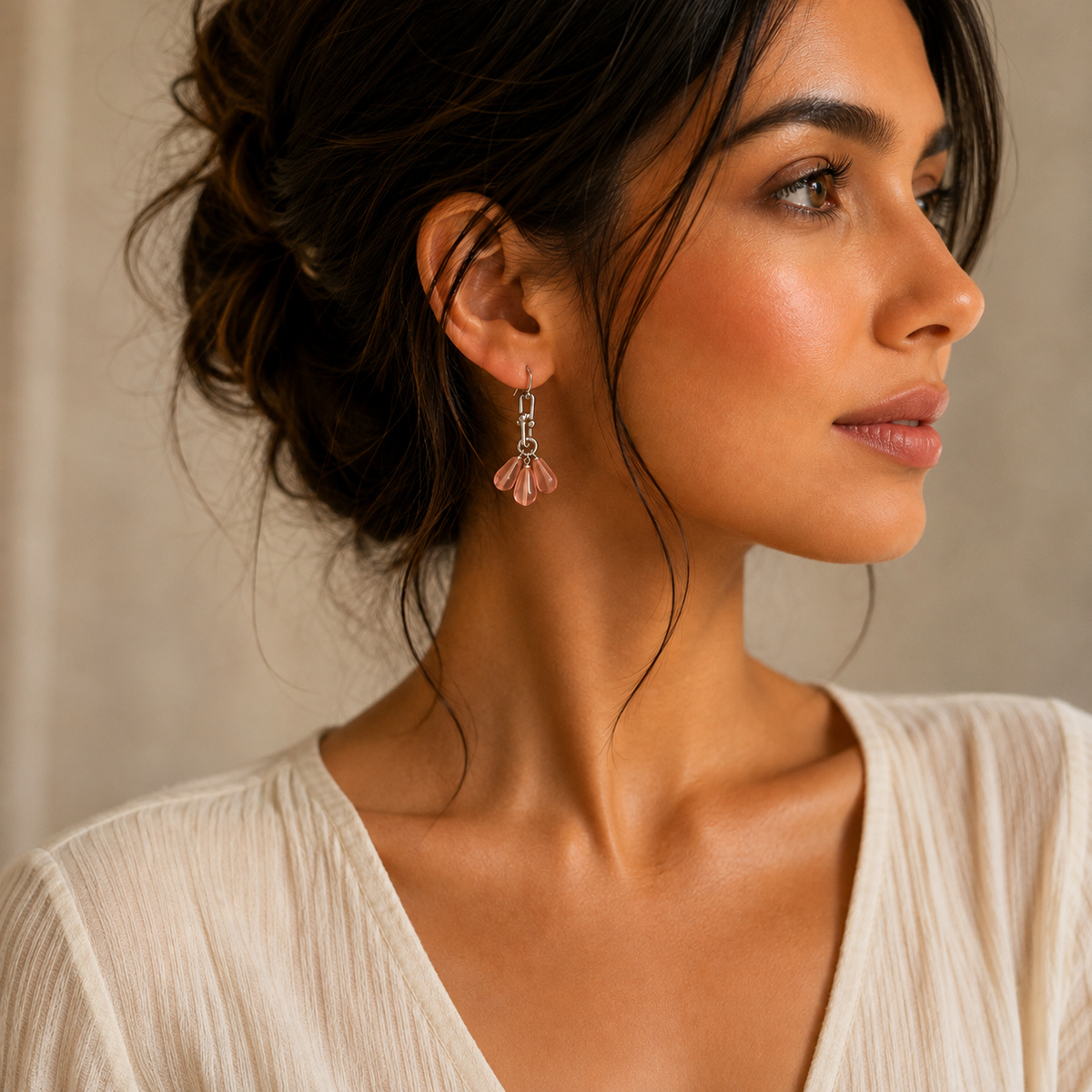 Pomegranate Seeds Earrings in Silver
