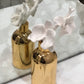 Gold Bottle Diffuser with Gold Cap/White Flower