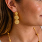 All Gold Spheres Trio Handmade Crochet Earrings