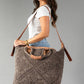 Brown Vintage Inspired Textured Tote