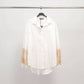 Embroidered sleeve cotton shirt