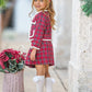 Made For Fashionistas Plaid Tweed Blazer & Skirt Set: Multicolor / 4T/5Y