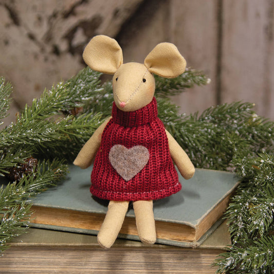 Heart Sweater Sitting Mouse