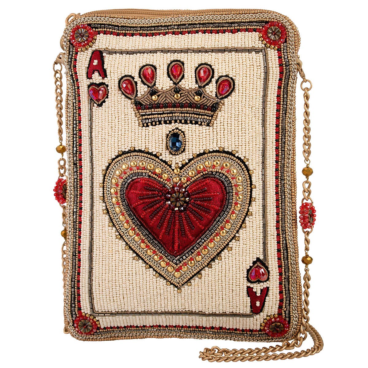 High Court Beaded Crowned Heart Crossbody bag