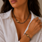 Champagne Crystal Link Necklace